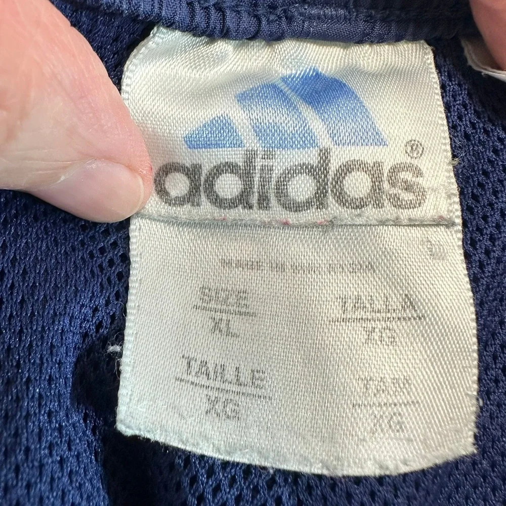 2001 Adidas Track Pants Athletic Training 3 Stripe Navy Blue Mens XL Gym VTG Y2K